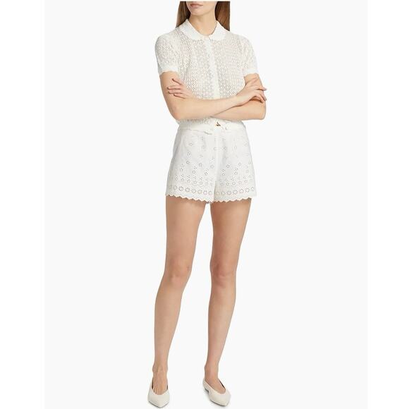 Women’s DÔEN Arbre Cotton Eyelet Shorts in White SZ 2 - Picture 1 of 9